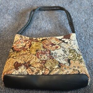 90s vintage cat tapestry bag with coin purse